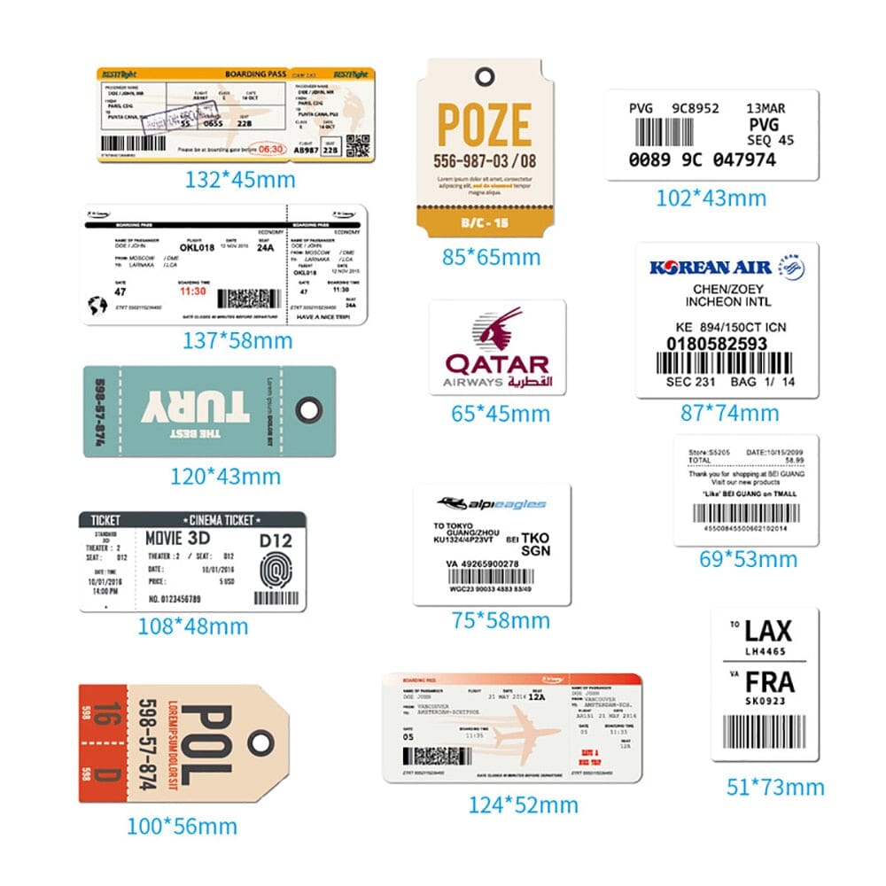Autocollants pour Valise - Cartes d'Embarquement (Pack de 30)