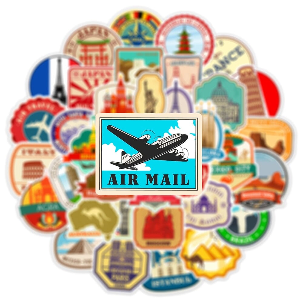 Valise Deco - Voyage Stickers (Pack de 50)