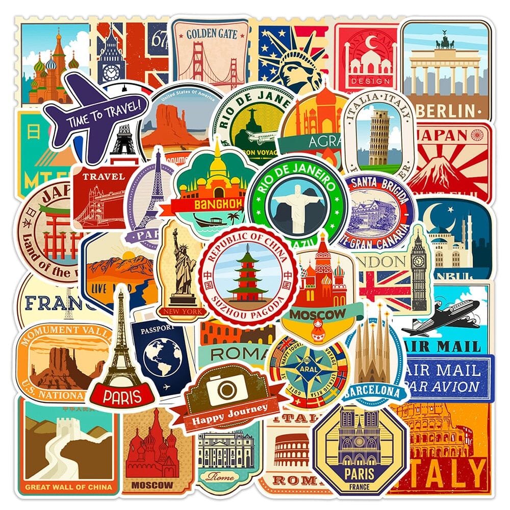 Valise Deco - Voyage Stickers (Pack de 50)