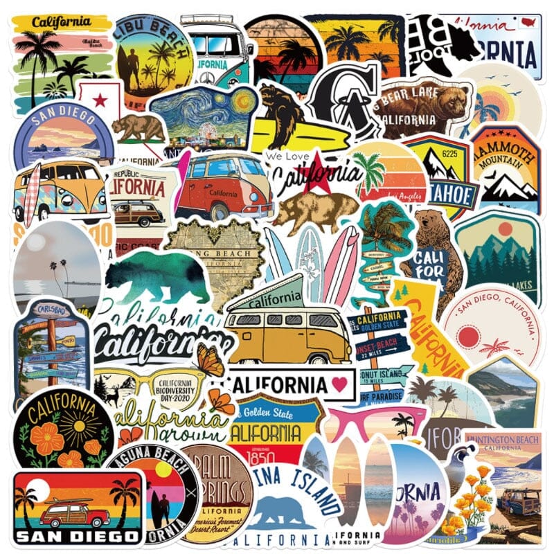 Autocollants Valise - California Dream (Pack de 50)