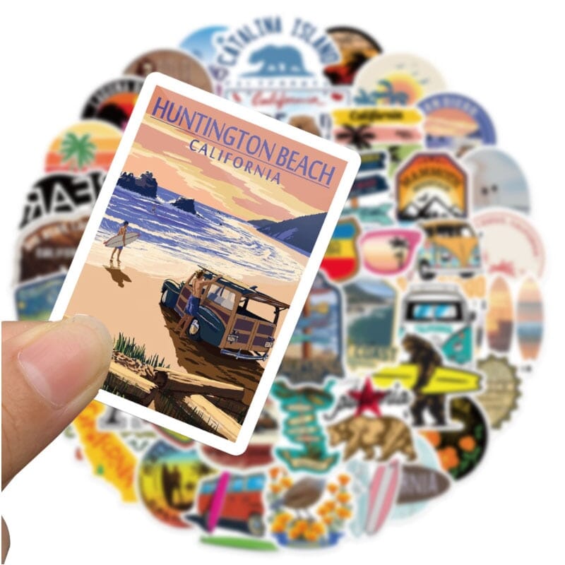 Autocollants Valise - California Dream (Pack de 50)