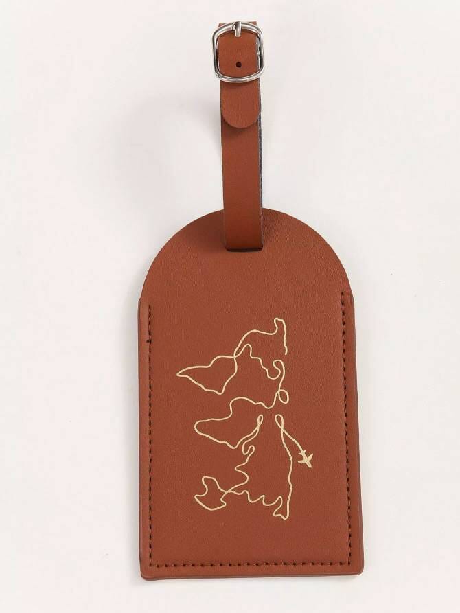 Étiquette Bagage - Carte du Monde Élégante