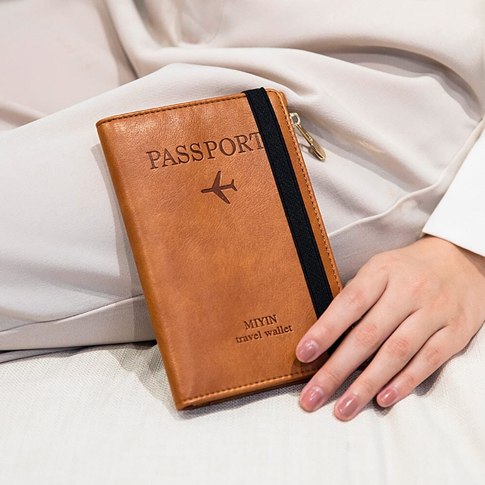 Grand Portefeuille de Voyage Personnalisé Passeport Vintage (Anti-RFID) - Édition Voyageurs