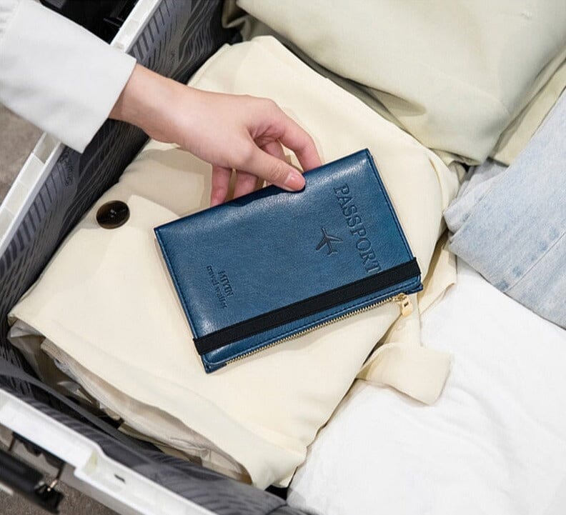 Grand Portefeuille de Voyage Personnalisé Passeport Vintage (Anti-RFID) - Édition Voyageurs