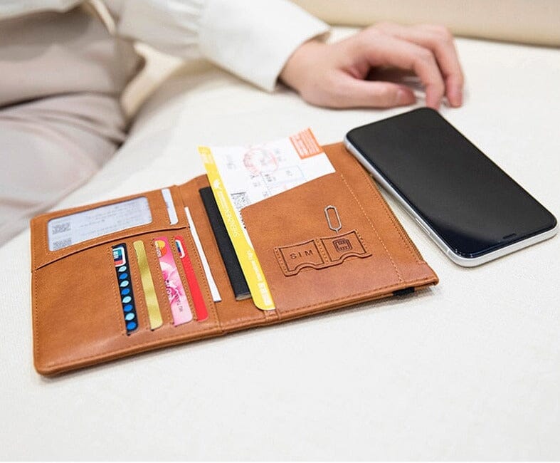 Grand Portefeuille de Voyage Personnalisé Passeport Vintage (Anti-RFID) - Édition Voyageurs