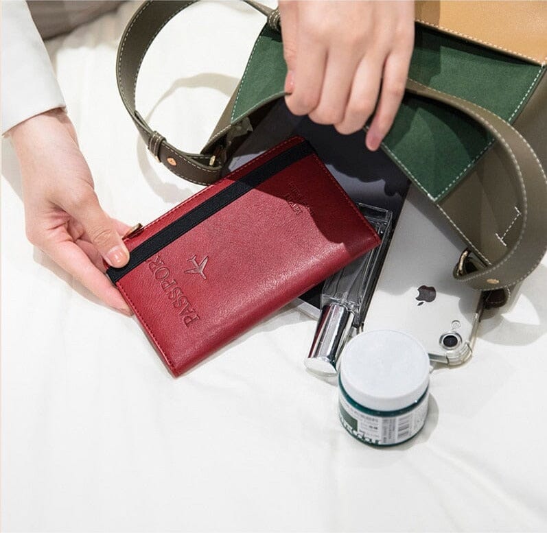 Grand Portefeuille de Voyage Personnalisé Passeport Vintage (Anti-RFID) - Édition Voyageurs
