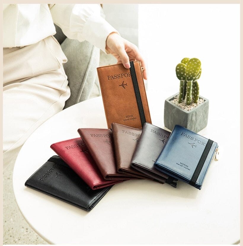 Grand Portefeuille de Voyage Personnalisé Passeport Vintage (Anti-RFID) - Édition Voyageurs