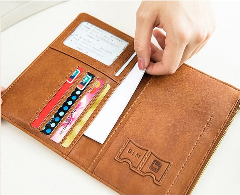Grand Portefeuille de Voyage Personnalisé Passeport Vintage (Anti-RFID) - Édition Voyageurs