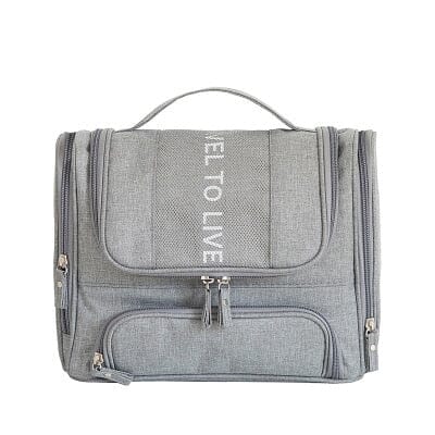 Grande Trousse de Toilette à Suspendre - Voyage To Live (Gris)