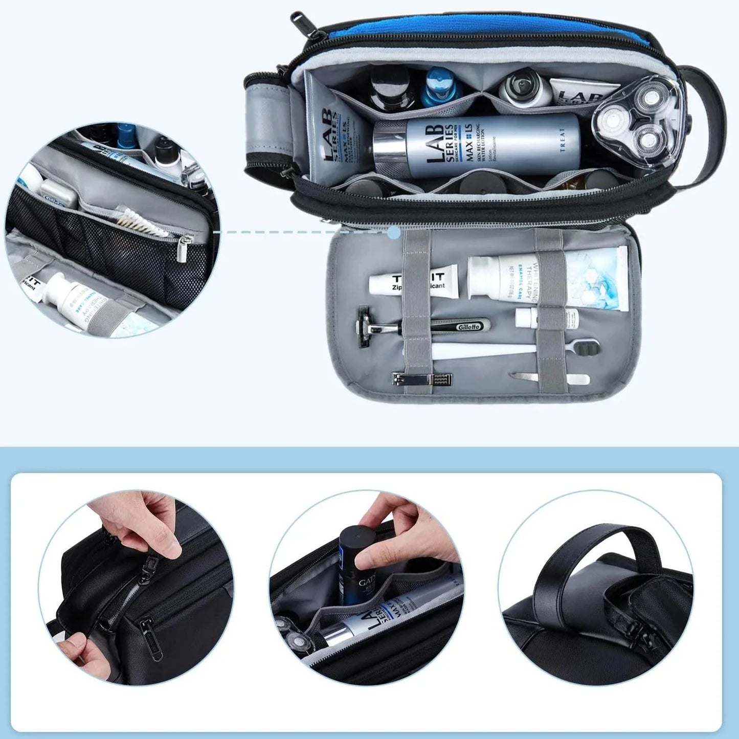 Grande Trousse de Toilette pour Homme - Idéale pour les Voyages