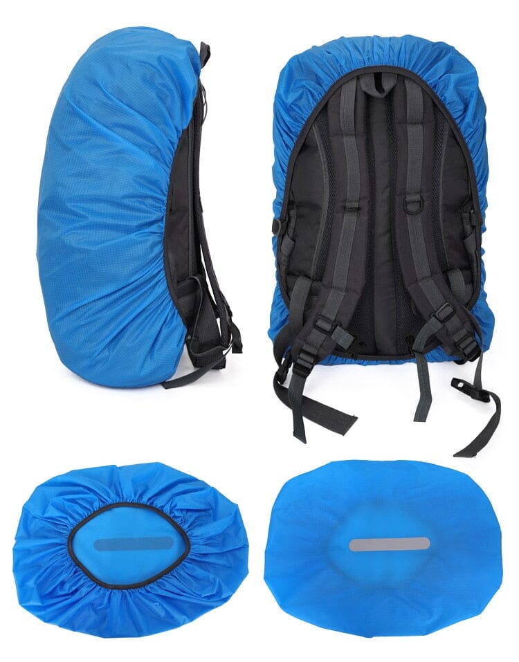 Housse de Pluie pour Sac à Dos - Bleu Ciel (avec Bande Réfléchissante)