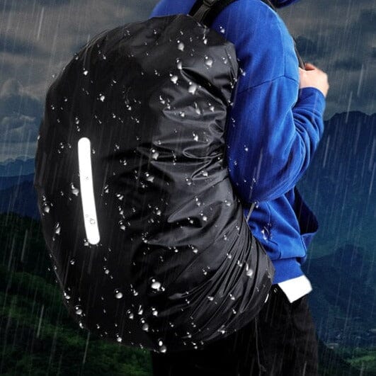 Housse de Pluie pour Sac à Dos Noir (avec Bande Réfléchissante)