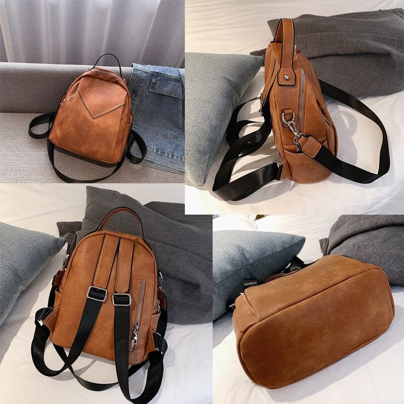 Petit Sac à Dos Femme Marron Vintage - Collection Exploratrice