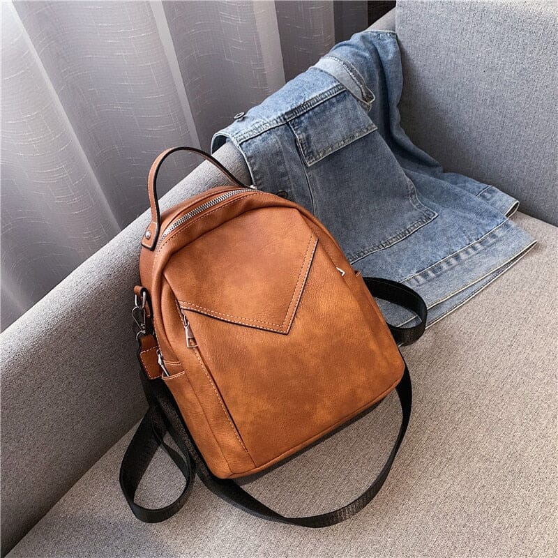 Petit Sac à Dos Femme Marron Vintage - Collection Exploratrice