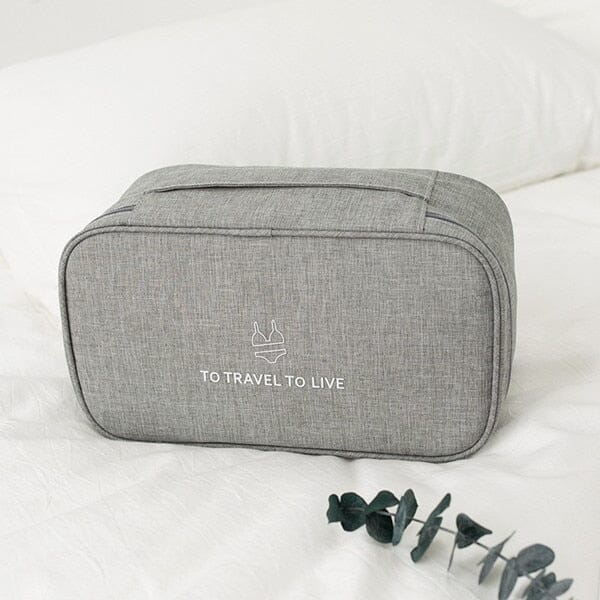 Pochette de Voyage pour Sous-Vêtements - To Travel To Live (Gris)