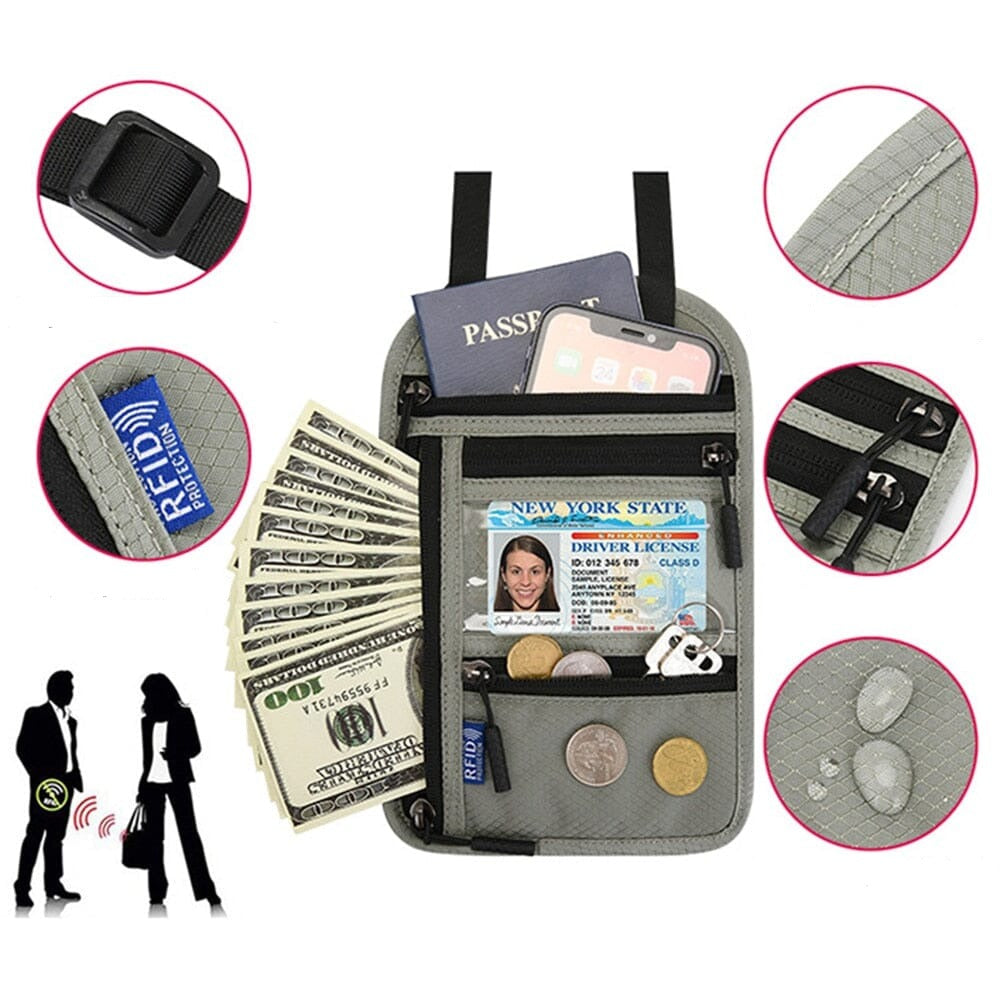 Pochette Tour de Cou Voyage pour Billets et Documents (RFID)