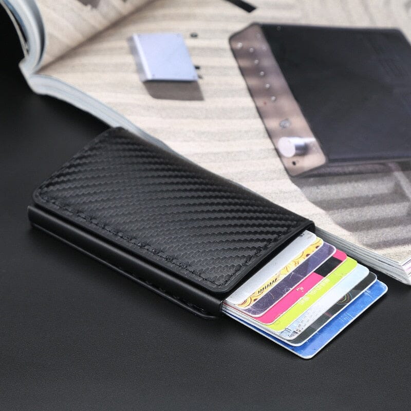 Porte-Cartes RFID Homme - Style Carbone