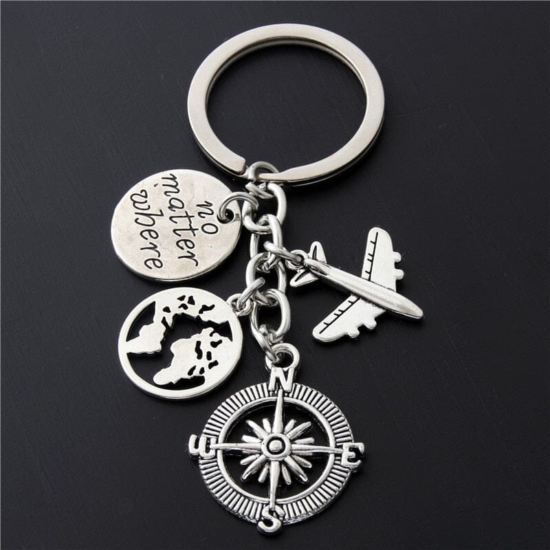 Porte-Clés Avion de Voyage - No Matter Where