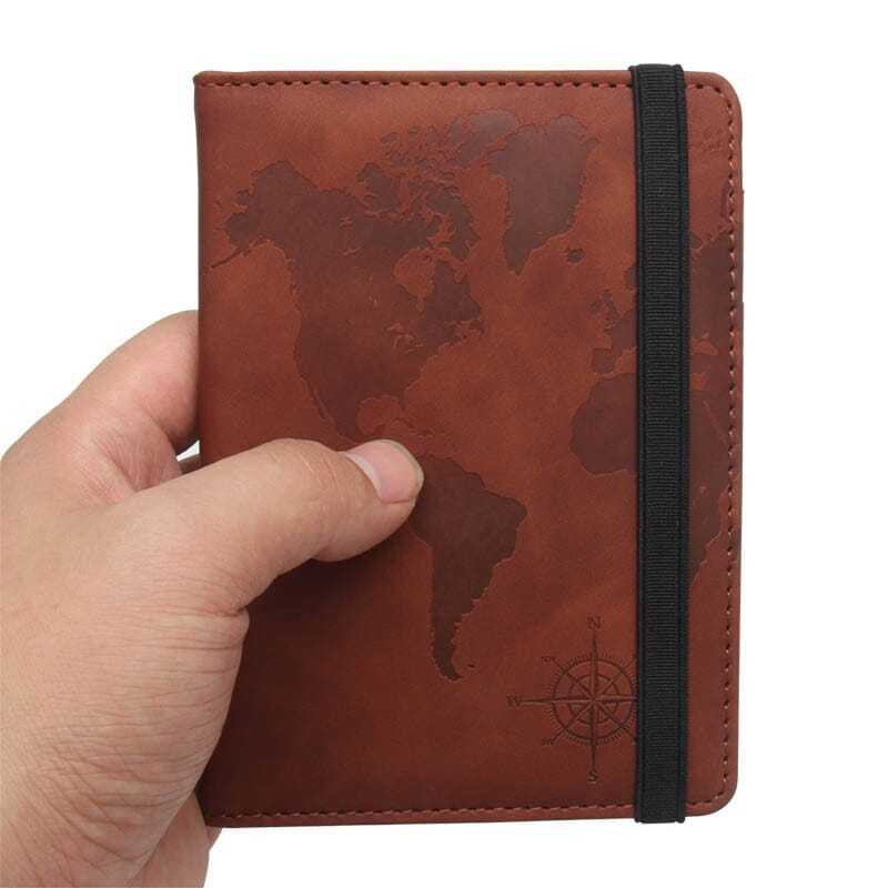 Portefeuille de Voyage Carte du Monde - Protection Anti-RFID