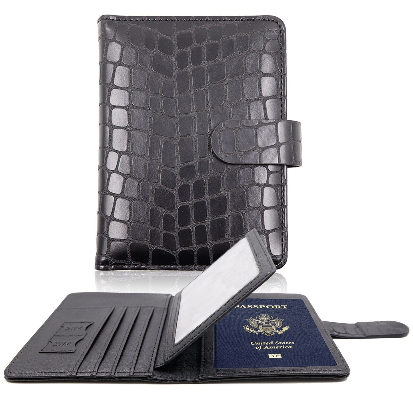 Portefeuille de Voyage Passeport CrocoFold