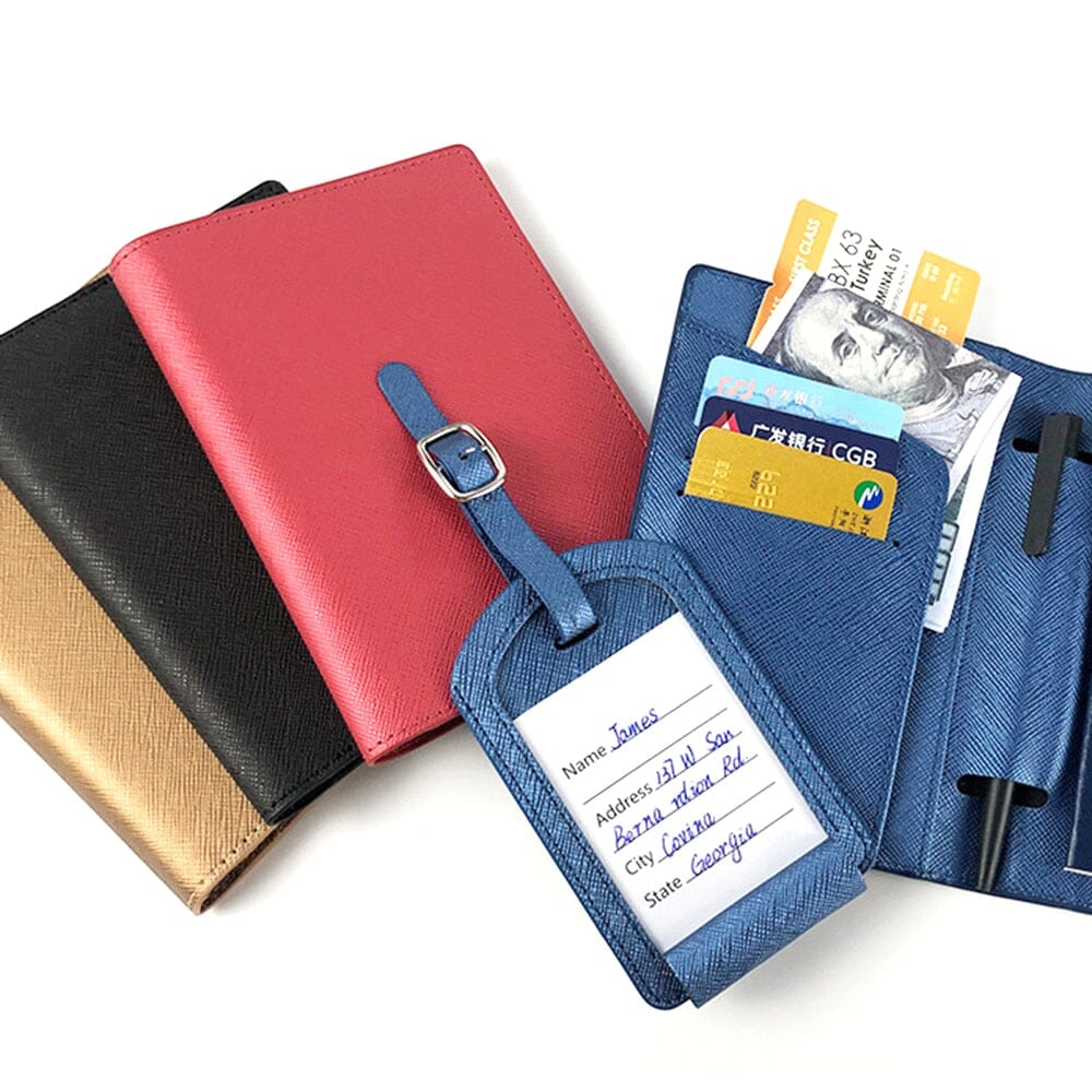 Portefeuille de Voyage & Étiquette Valise - Set de Voyage Personnalisé