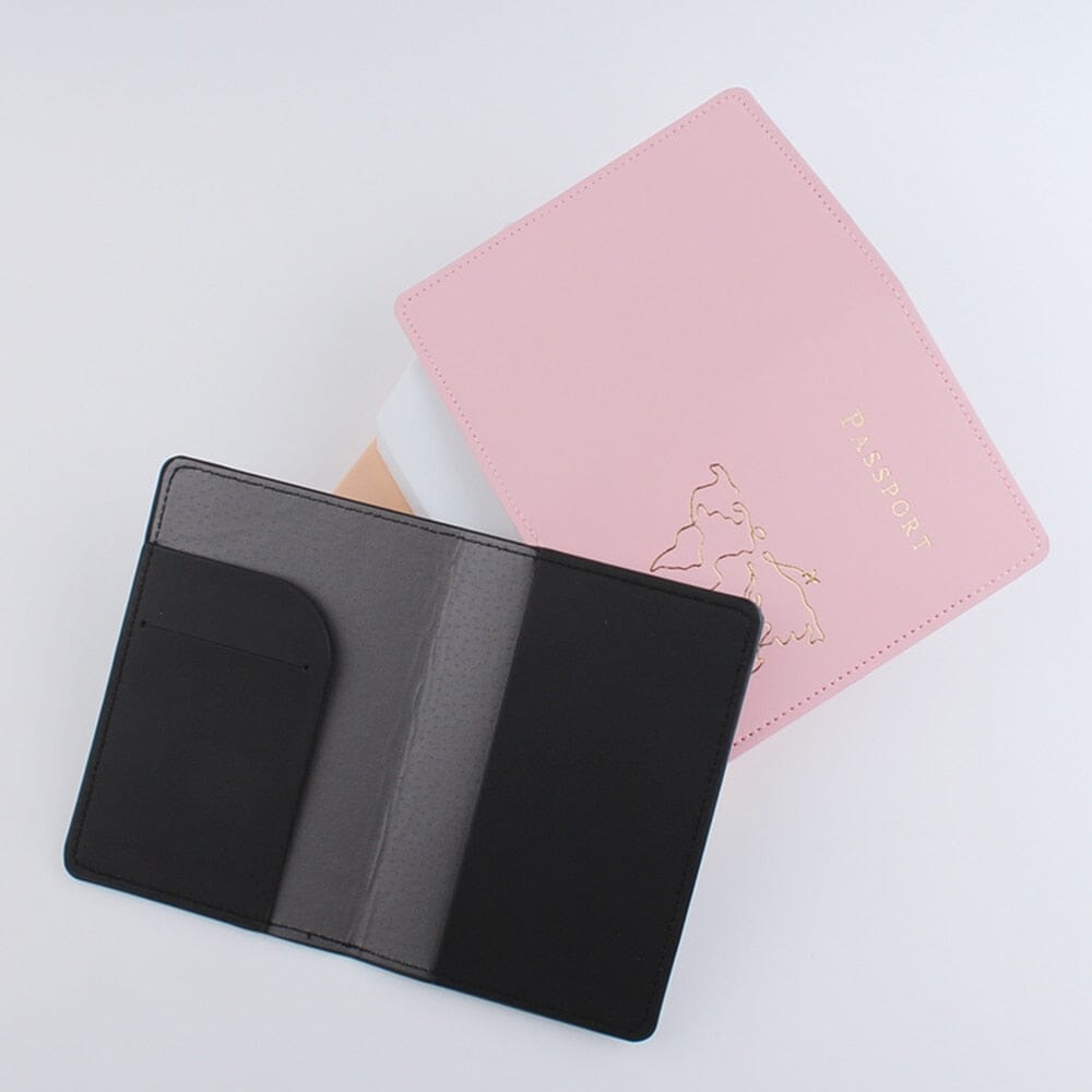 Protège-Passeport Carte Du Monde Épurée