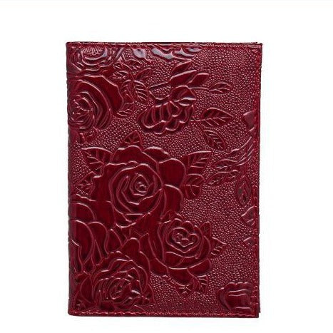 Protège-Passeport - Voyage en Roses en Relief
