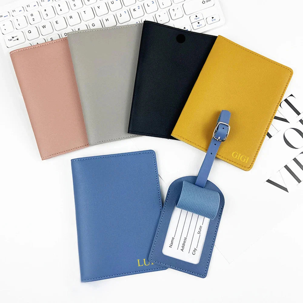 Ensemble Voyage Personnalisé: Protège Passeport et Étiquette Valise