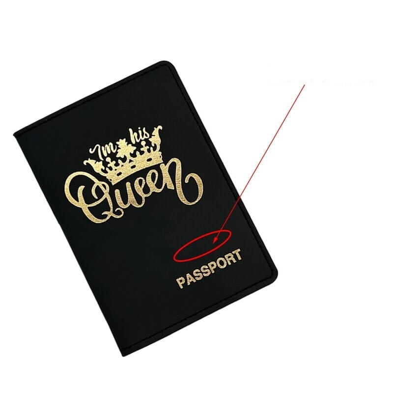 Protège-Passeport Luxe Personnalisé Couple Queen & King