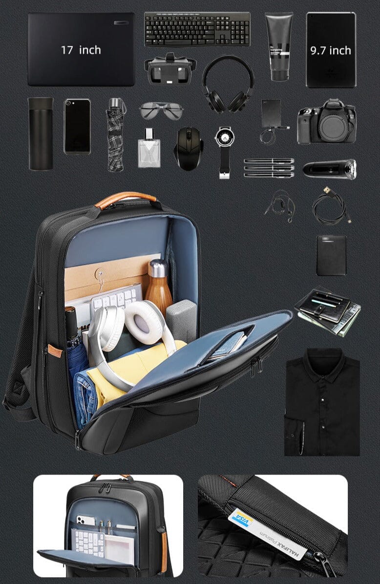 Sac à Dos Connecté pour Homme (17 Pouces) - Voyage Ready