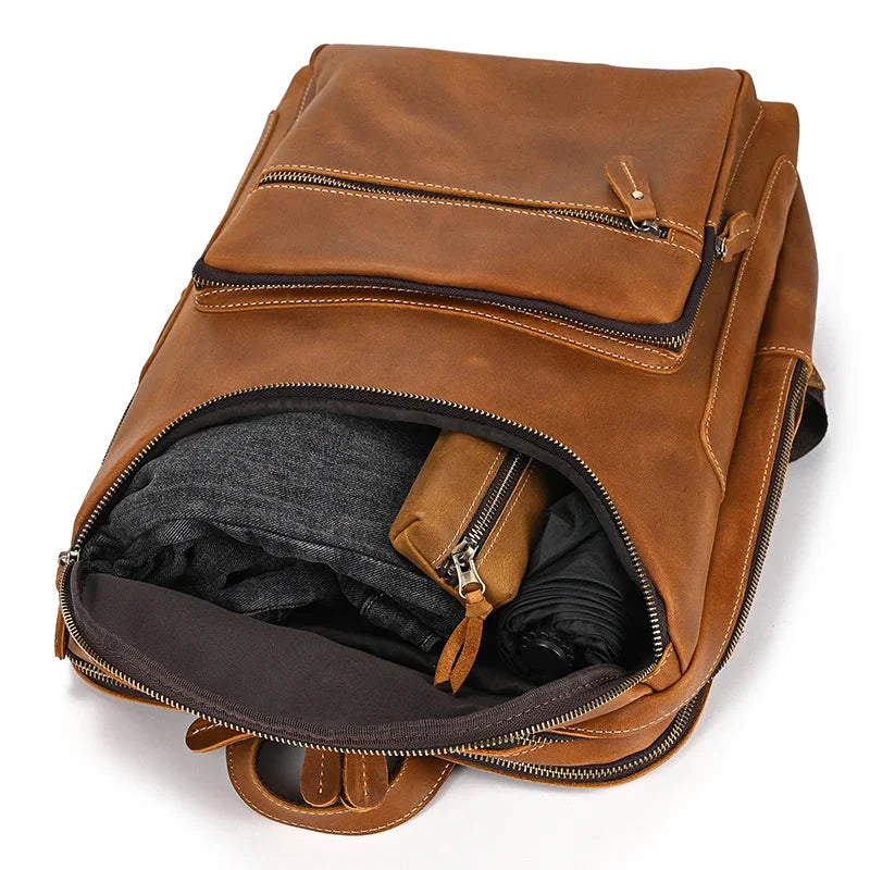 Sac à Dos en Cuir pour Homme, Idéal pour Voyager