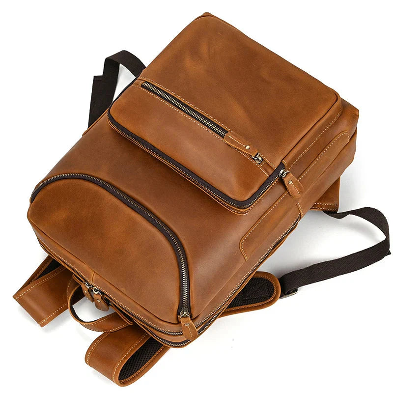Sac à Dos en Cuir pour Homme, Idéal pour Voyager