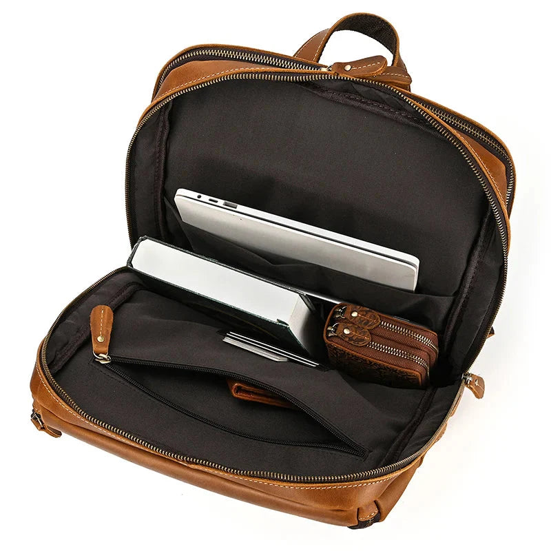 Sac à Dos en Cuir pour Homme, Idéal pour Voyager