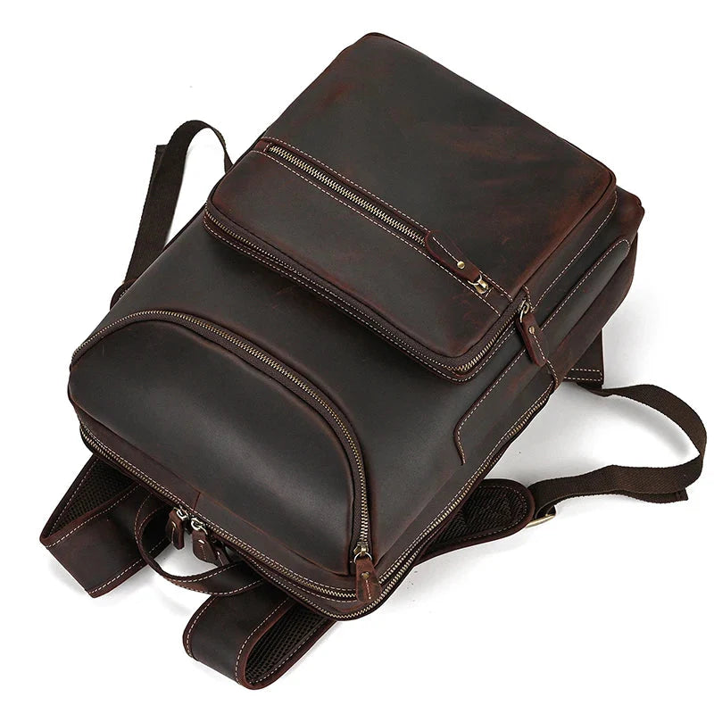 Sac à Dos en Cuir pour Homme, Idéal pour Voyager