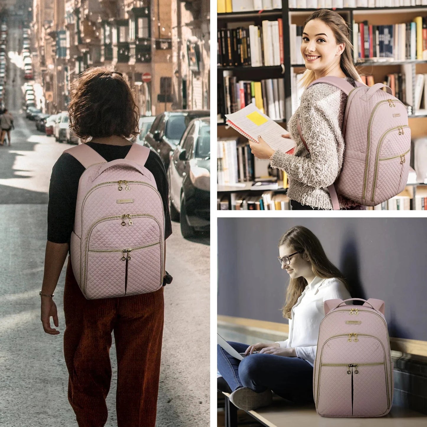 Sac à Dos Femme Voyage Travail Ordinateur 15.6 Pouces
