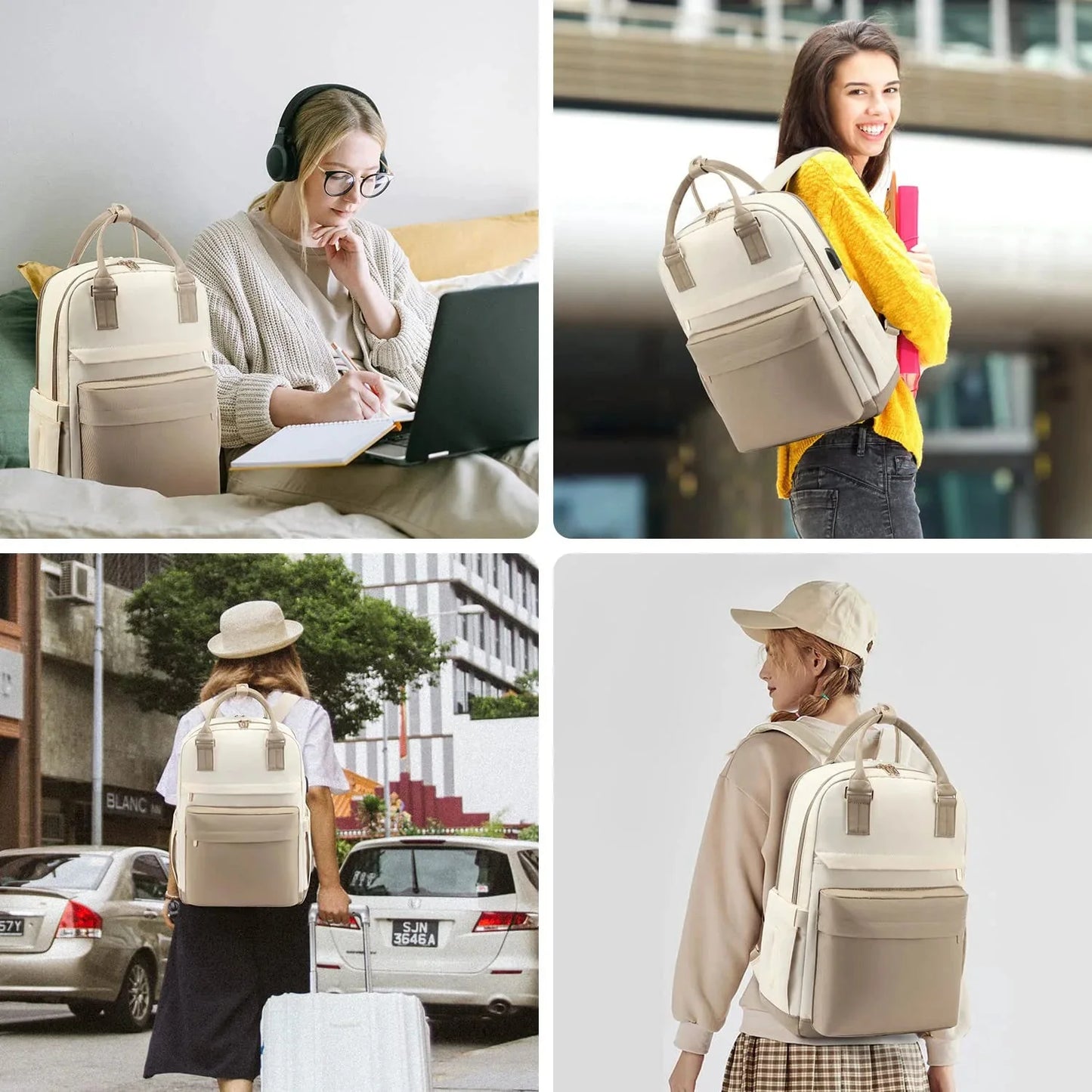 Sac à Dos Voyage pour Ordinateur Femme (16 Pouces)