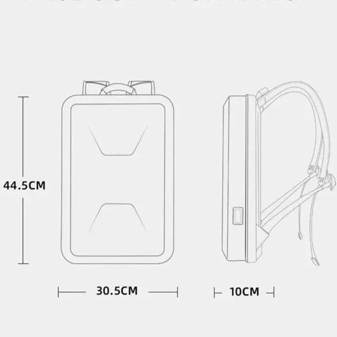 Sac à Dos Voyager Rigide - Anti-Pickpocket (Ordinateur 15.6 Pouces)