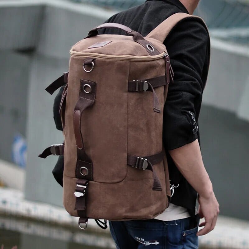 Sac à Dos Vintage Toile Canvas Convertible en Voyage