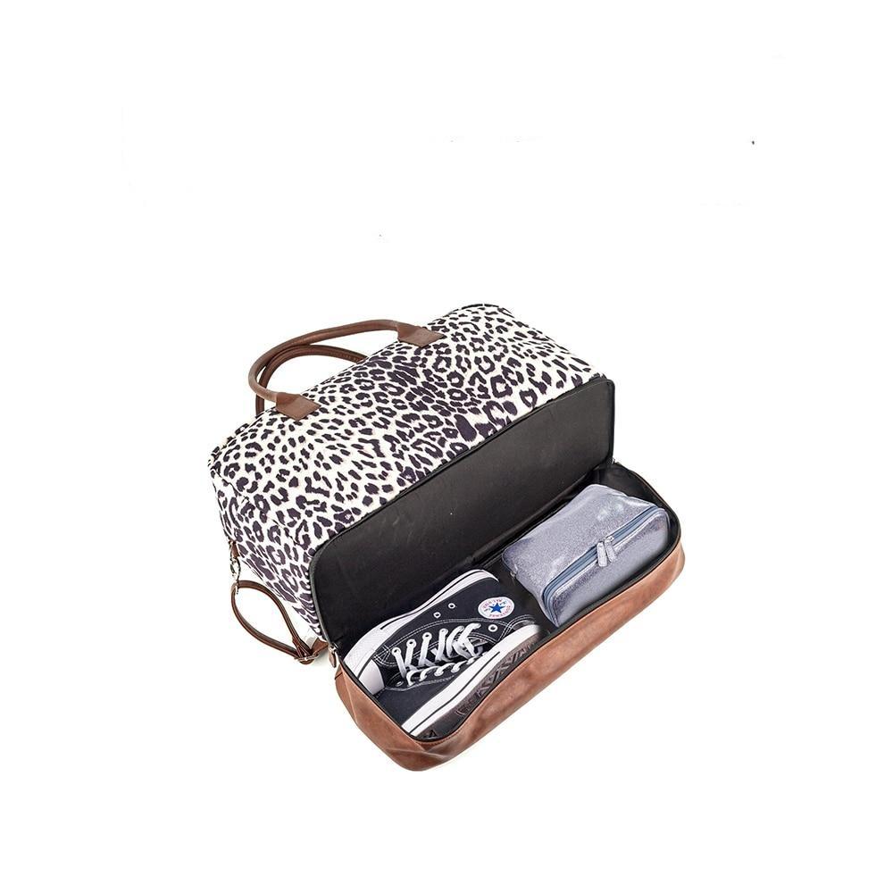 Sac de Voyage Léopard avec Compartiment Chaussures
