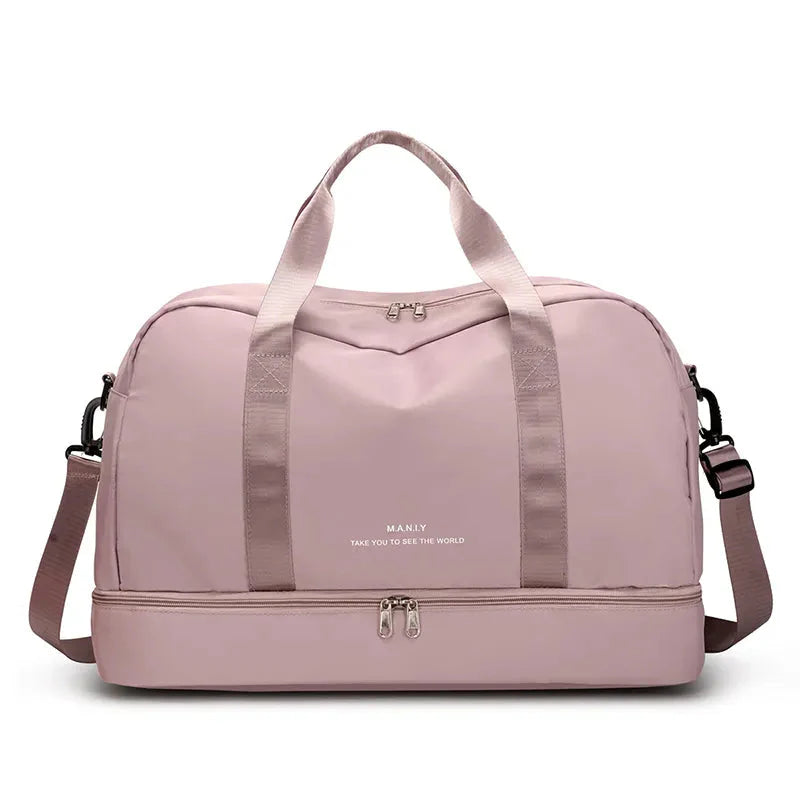 Sac de Voyage Chic Femme avec Compartiment Chaussures - Rose