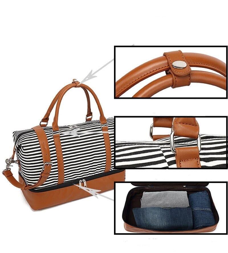 Sac de Voyage Femme Week-End - Rayures en Mer