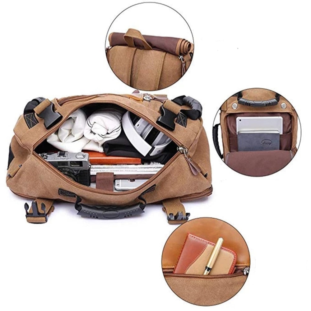 Sac à Dos de Voyage Vintage - Explorateur (Convertible)