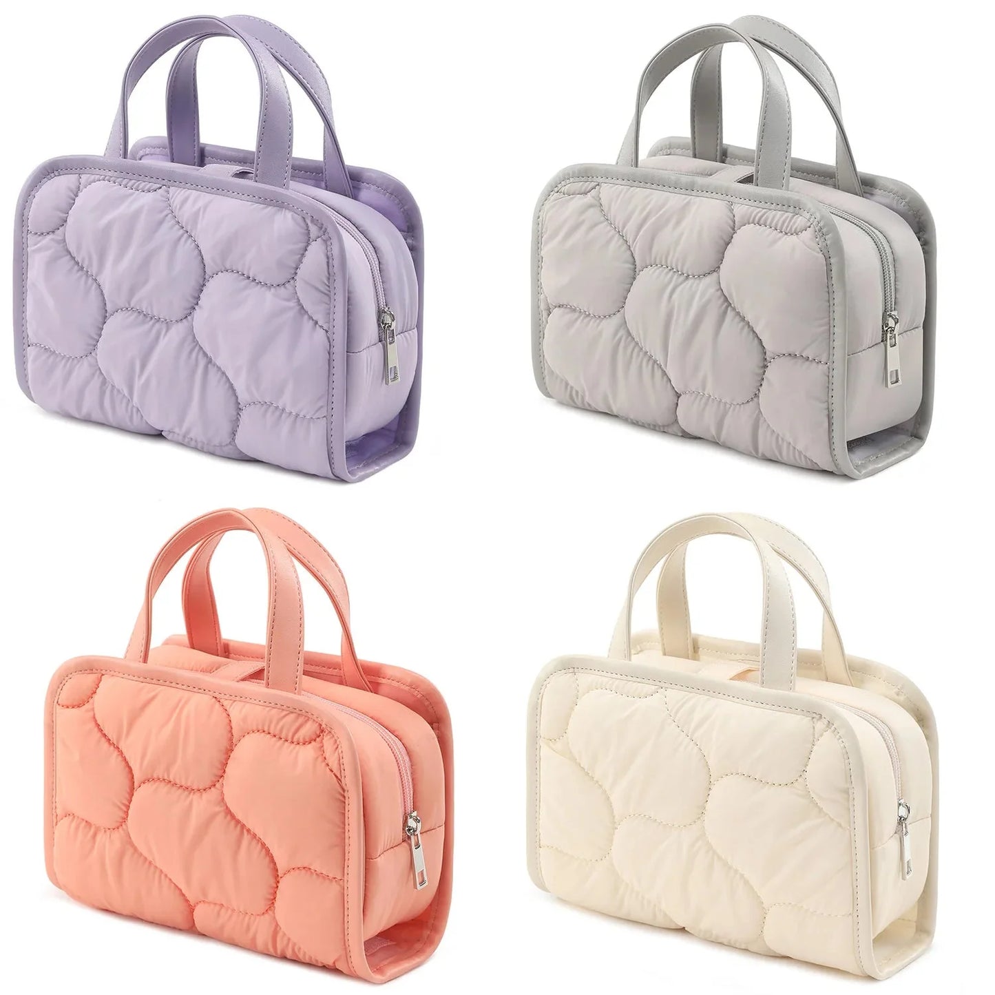 Trousse de Toilette Femme Matelassée 2-en-1 pour Voyage