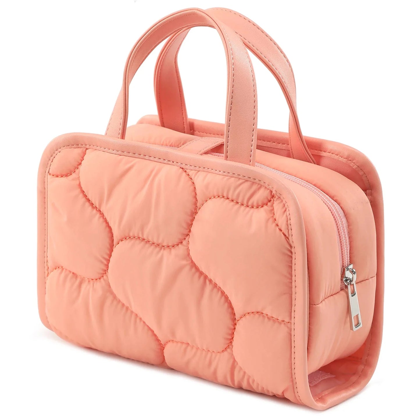 Trousse de Toilette Femme Matelassée 2-en-1 pour Voyage