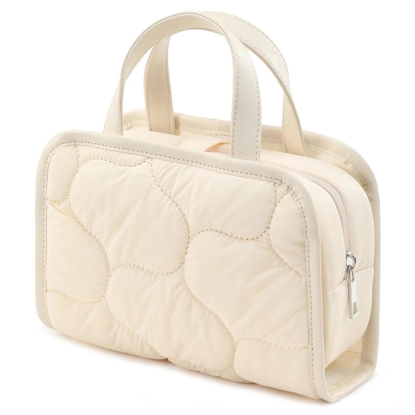 Trousse de Toilette Femme Matelassée 2-en-1 pour Voyage
