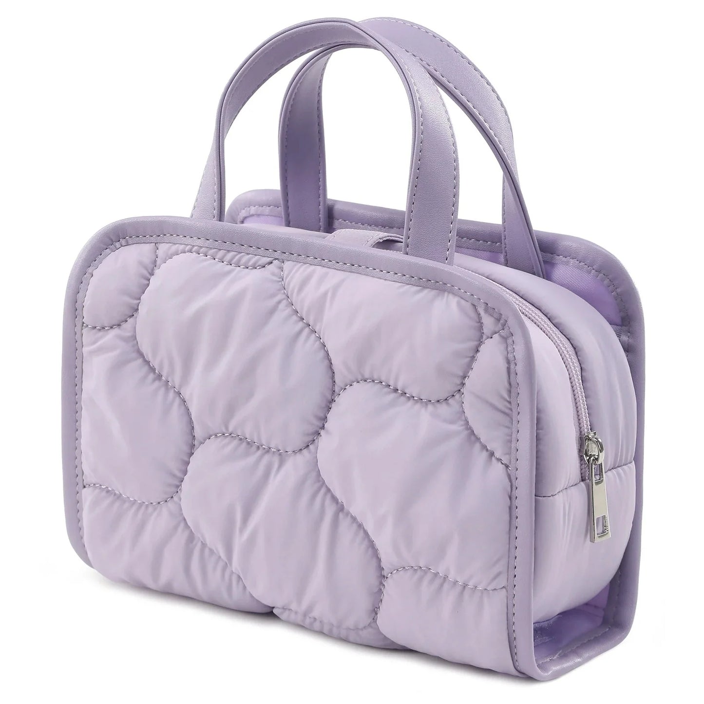 Trousse de Toilette Femme Matelassée 2-en-1 pour Voyage
