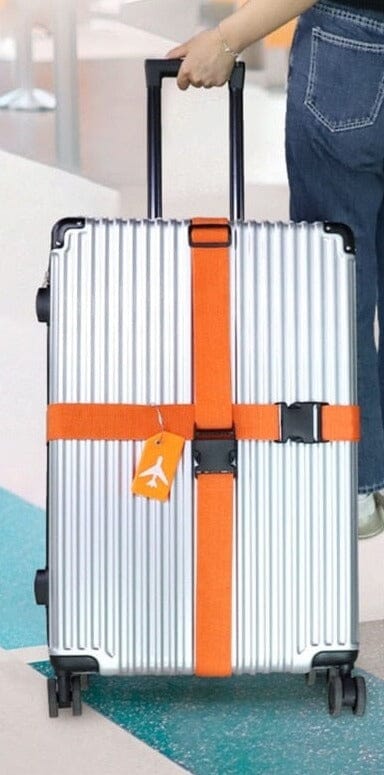 Sangle de Valise & Porte-Étiquette Bagage Avion Oranges Travel