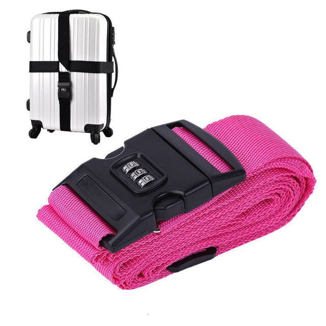 Sangle pour Valise avec Code 3 Chiffres - Rose (En Croix) - Travel Edition