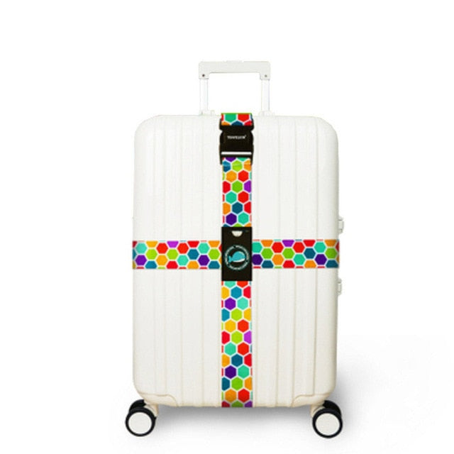 Sangle de Valise - Motif Mosaïque Éclatante