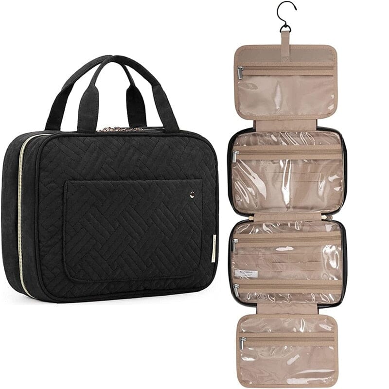 Trousse de Toilette de Voyage Femme à Suspendre en Tissus Colorés